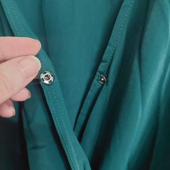 New wrap v-neck dress dark green small - Picture 2 of 5